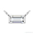 Sapphire Row Lab-Grown Diamond Baguette Solitaire Necklace - Platinum, 3.5 × 2 mm