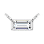 Sapphire Row Lab-Grown Diamond Baguette Solitaire Necklace - Platinum, 3.5 × 2 mm