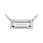 Sapphire Row Lab-Grown Diamond Baguette Solitaire Necklace - Platinum, 4.5 × 2 mm