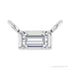 Sapphire Row Lab-Grown Diamond Baguette Solitaire Necklace - Platinum, 3 × 2 mm