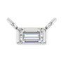 Sapphire Row Lab-Grown Diamond Baguette Solitaire Necklace - Platinum, 3 × 2 mm