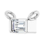 Sapphire Row Lab-Grown Diamond Baguette Solitaire Necklace - Platinum, 3 × 2 mm (view 2)
