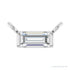 Sapphire Row Lab-Grown Diamond Baguette Solitaire Necklace - Platinum, 4 × 2 mm