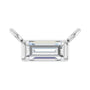 Sapphire Row Lab-Grown Diamond Baguette Solitaire Necklace - Platinum, 4 × 2 mm
