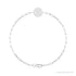 Sapphire Row Engravable Disc Bracelet - 14K White Gold