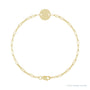 Sapphire Row Engravable Disc Bracelet - 10K Yellow Gold