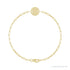 Sapphire Row Engravable Disc Bracelet - 14K Yellow Gold