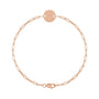 Sapphire Row Engravable Disc Bracelet - 14K Rose Gold