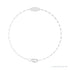 Sapphire Row Engravable Keyhole Bracelet - 14K White Gold