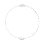 Sapphire Row Engravable Keyhole Bracelet - 14K White Gold