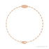 Sapphire Row Engravable Keyhole Bracelet - 14K Rose Gold