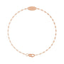 Sapphire Row Engravable Keyhole Bracelet - 14K Rose Gold
