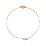 Sapphire Row Engravable Keyhole Bracelet - 14K Rose Gold (view 4)