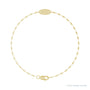 Sapphire Row Engravable Keyhole Bracelet - 14K Yellow Gold