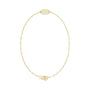Sapphire Row Engravable Keyhole Bracelet - 14K Yellow Gold (view 2)