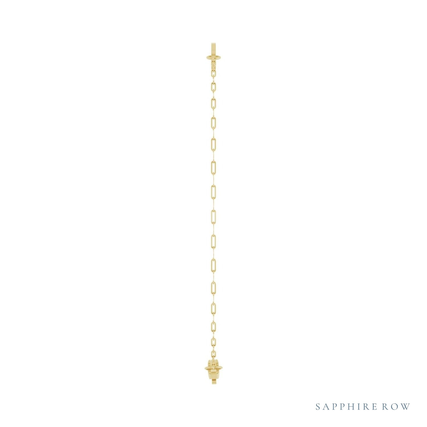 Sapphire Row Engravable Keyhole Bracelet - 14K Yellow Gold (view 3)