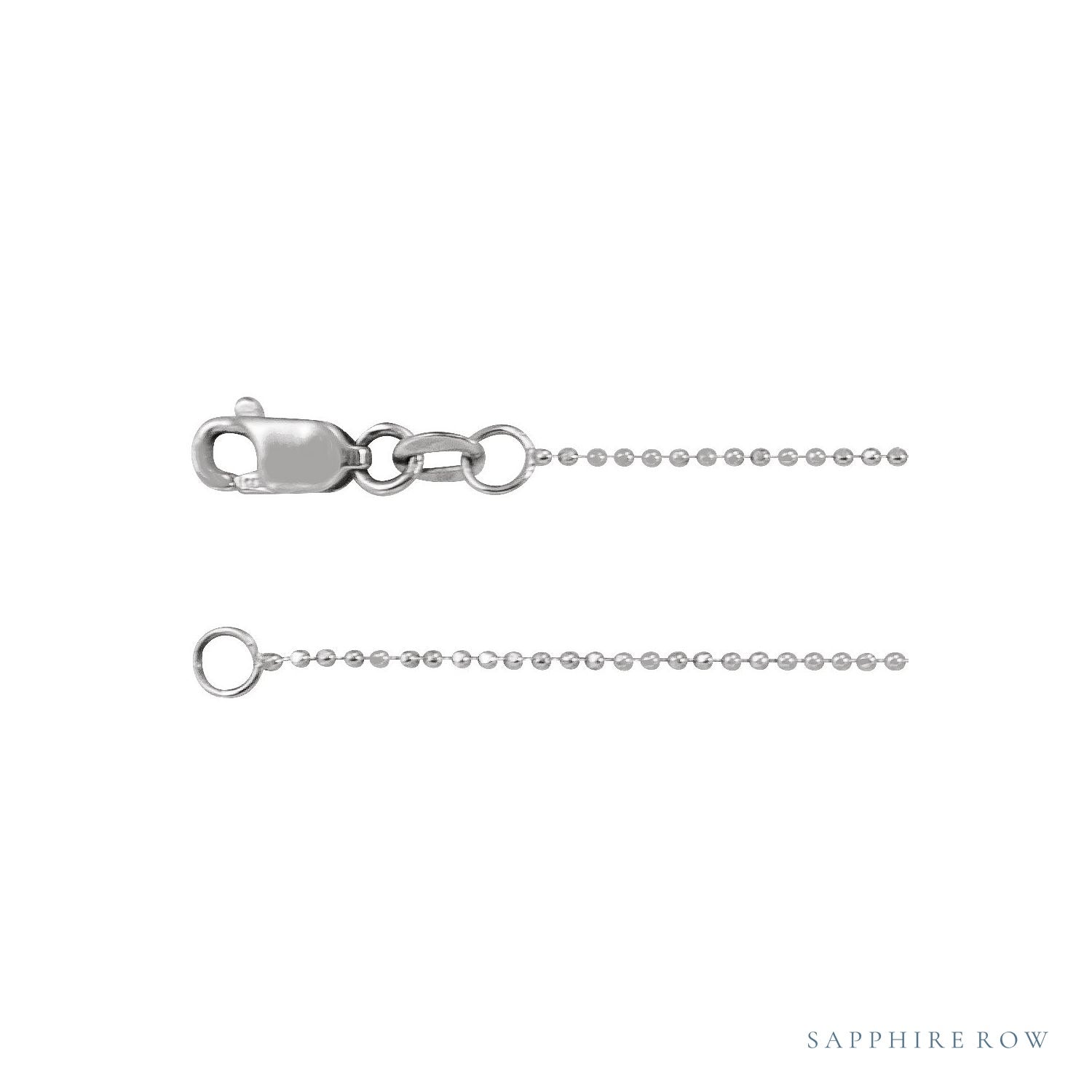 Sapphire Row Diamond-Cut Bead Chain Bracelet - 14K White Gold (view 2)