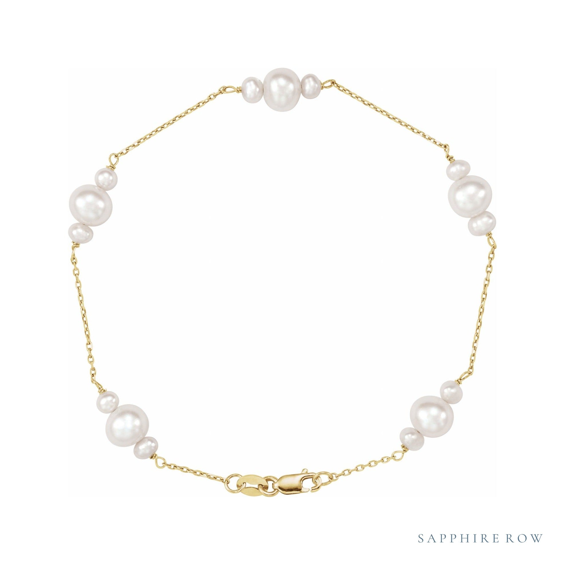 Sapphire Row Pearl Cluster Bracelet - Default Title