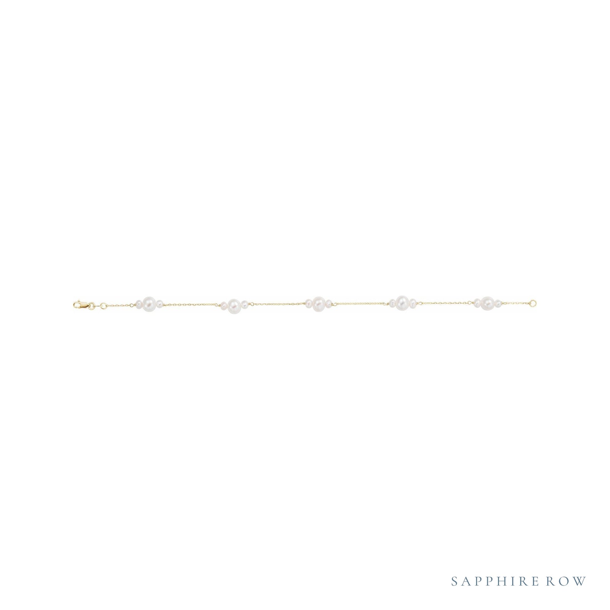 Sapphire Row Pearl Cluster Bracelet - Default Title (view 2)