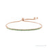 Sapphire Row Natural Gemstone Bar Bolo Bracelet - Emerald, 14K Rose Gold