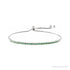 Sapphire Row Natural Gemstone Bar Bolo Bracelet - Emerald, 14K White Gold