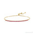 Sapphire Row Natural Gemstone Bar Bolo Bracelet - Ruby, 14K Yellow Gold
