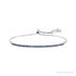 Sapphire Row Natural Gemstone Bar Bolo Bracelet - Blue Sapphire, 14K White Gold