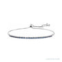 Sapphire Row Natural Gemstone Bar Bolo Bracelet - Blue Sapphire, 14K White Gold