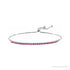 Sapphire Row Natural Gemstone Bar Bolo Bracelet - Ruby, 14K White Gold