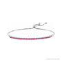 Sapphire Row Natural Gemstone Bar Bolo Bracelet - Ruby, 14K White Gold