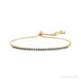 Sapphire Row Natural Gemstone Bar Bolo Bracelet - Blue Sapphire, 14K Yellow Gold
