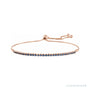 Sapphire Row Natural Gemstone Bar Bolo Bracelet - Blue Sapphire, 14K Rose Gold