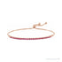 Sapphire Row Natural Gemstone Bar Bolo Bracelet - Ruby, 14K Rose Gold