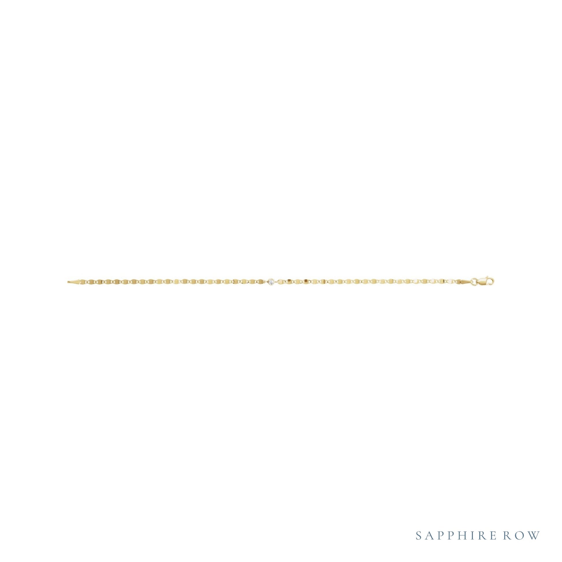 Sapphire Row Natural Diamond Mini Bezel Link Bracelet - Diamond (view 2)