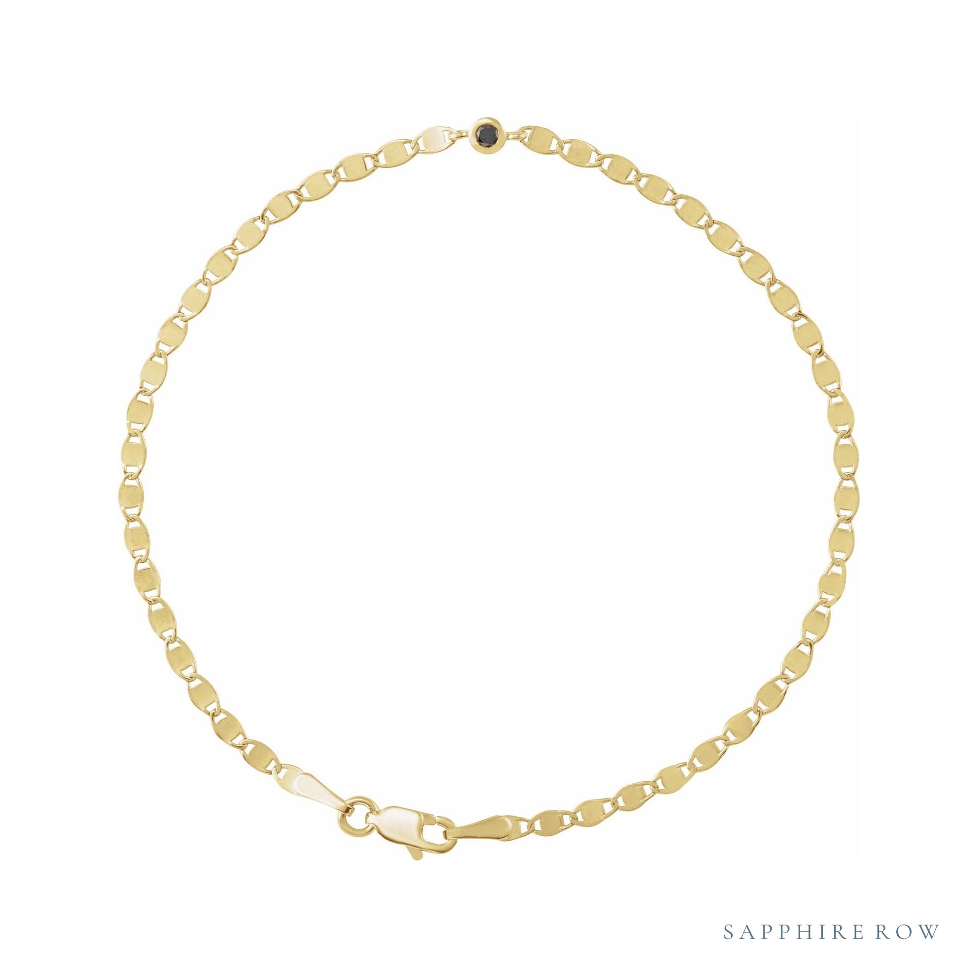 Sapphire Row Natural Diamond Mini Bezel Link Bracelet - Black Diamond