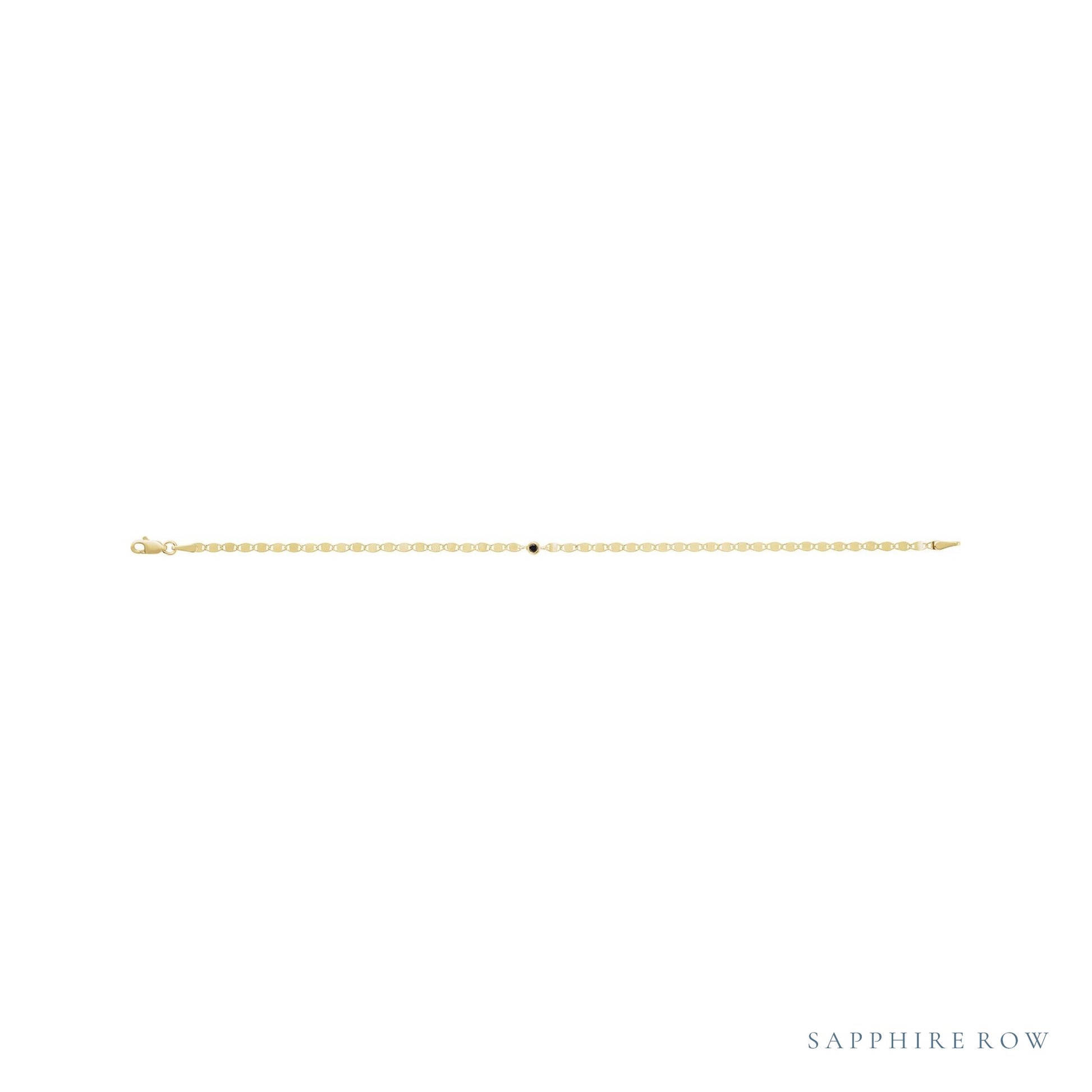 Sapphire Row Natural Diamond Mini Bezel Link Bracelet - Black Diamond (view 2)