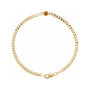 Sapphire Row Natural Bezel-Set Gemstone Curb Bracelet - Citrine