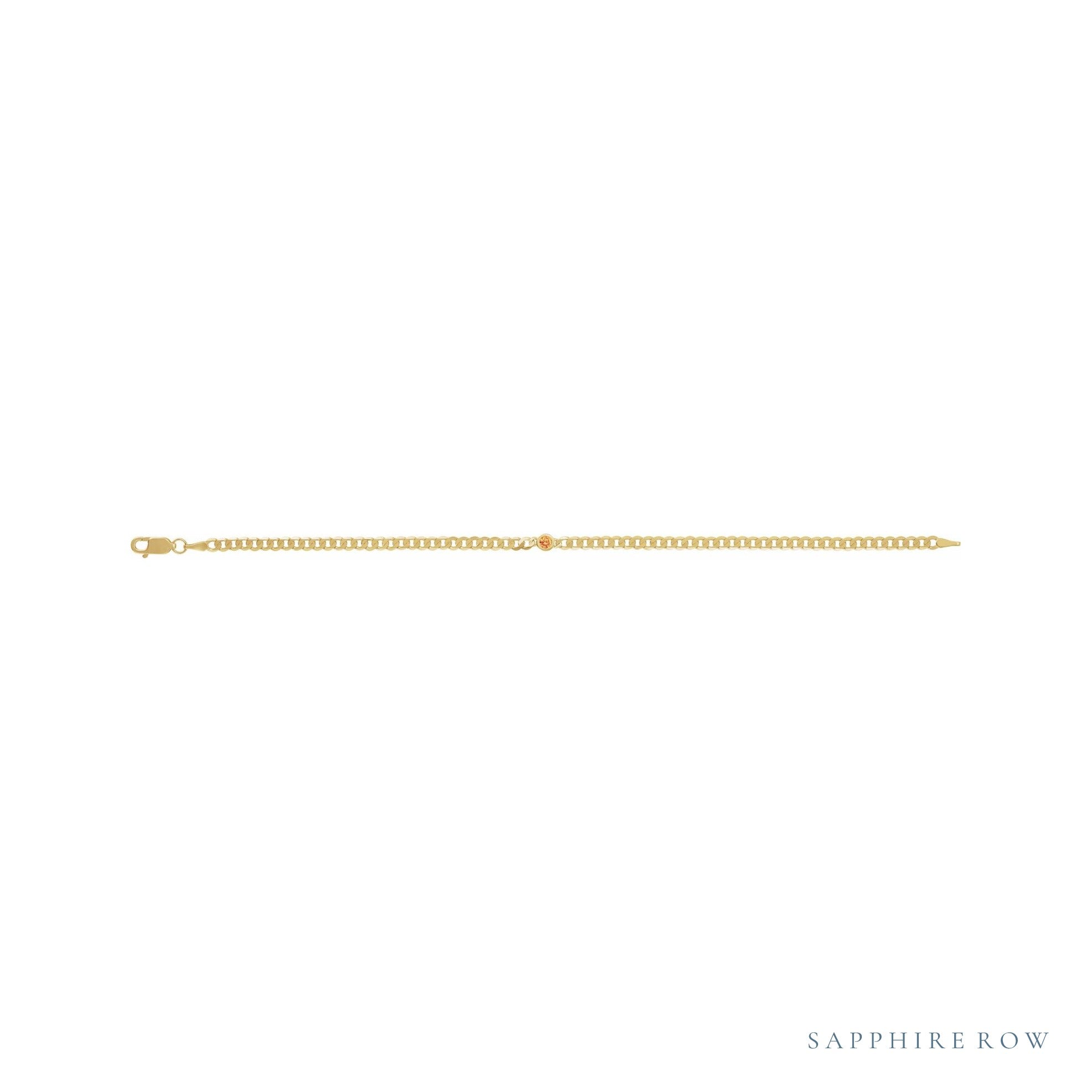 Sapphire Row Natural Bezel-Set Gemstone Curb Bracelet - Citrine (view 2)