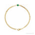 Sapphire Row Natural Bezel-Set Gemstone Curb Bracelet - Emerald