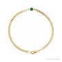 Sapphire Row Natural Bezel-Set Gemstone Curb Bracelet - Emerald