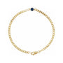 Sapphire Row Natural Bezel-Set Gemstone Curb Bracelet - Blue Sapphire