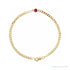 Sapphire Row Natural Bezel-Set Gemstone Curb Bracelet - Ruby