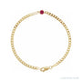 Sapphire Row Natural Bezel-Set Gemstone Curb Bracelet - Ruby