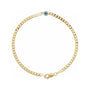 Sapphire Row Natural Bezel-Set Gemstone Curb Bracelet - Aquamarine