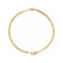 Sapphire Row Natural Bezel-Set Gemstone Curb Bracelet - White Sapphire