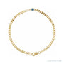 Sapphire Row Natural Bezel-Set Gemstone Curb Bracelet - Amethyst