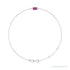 Sapphire Row Natural Bezel-Set Gemstone Solitaire Bracelet - Pink Tourmaline, 14K White Gold