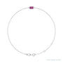 Sapphire Row Natural Bezel-Set Gemstone Solitaire Bracelet - Pink Tourmaline, 14K White Gold