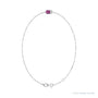 Sapphire Row Natural Bezel-Set Gemstone Solitaire Bracelet - Pink Tourmaline, 14K White Gold (view 2)