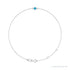 Sapphire Row Natural Bezel-Set Gemstone Solitaire Bracelet - Blue Zircon, Platinum